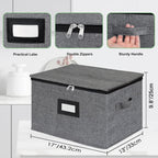 Wine Glass Sorage Box, Stemware Storage Cases with dividers, Hard Shell China Storage Containers 12 Cells for long stem, Stackable Crystal Glassware Storage with Label Window, Handles (Dark Grey)