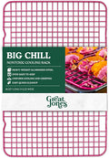 Great Jones Big Chill Wire Cooling Rack (Raspberry) – 16.9" × 11.4" Heavy-Weight Aluminized Steel,Nonstick Baking Rack – Oven Safe 450 °F, Bacon & Cookie Cooling Rack – Fits Half Sheet Pans