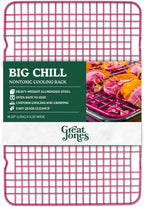 Great Jones Big Chill Wire Cooling Rack (Raspberry) – 16.9" × 11.4" Heavy-Weight Aluminized Steel,Nonstick Baking Rack – Oven Safe 450 °F, Bacon & Cookie Cooling Rack – Fits Half Sheet Pans