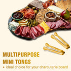 12 PCS Small Serving Tongs, 4.3" Mini Gold Tongs, Gold Kitchen Tongs for Serving Food, Coffee Bar, Tea Party, Desserts Party and Ice Bucket