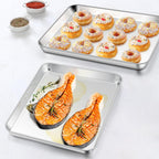 Homikit 1 Pack Baking Sheet, 9 x 13 Inches Stainless Steel Quarter Sheet Pan Set for Baking Cooking Toasting, Metal Cookie Tray Fits Toaster Oven, Non Stick & Rust Free, Dishwasher Safe
