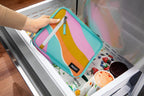 PackIt Freezable Classic Lunch Box, Retro Wave, Built with ECOFREEZE Technology, Fully Freezable, Collapsible, Reusable, With Zip Front Pocket and Buckle Handle, Designed for Fresh Lunch On the Go