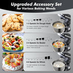 Aucma Stand Mixer, 900W 8QT Large Kitchen Mixer, Kitchen Electric Mixers with Dough Hook, Wire Whip & Beater (Black, 8QT)