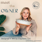 Mora Deep Fluted Ceramic Pie Dish for Apple Pie, Quiche, Tart - 9 inch - Modern Farmhouse Style Porcelain - Earl Grey