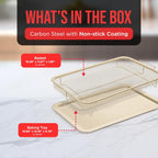 Bakken-Swiss Crisper Tray White marble Coating - 2-Piece Set, Non-Stick Basket Design for Healthier Cooking in Regular Ovens - Make Great Crispy Food, Bacon and More, Extra Large Size 19" x 13"