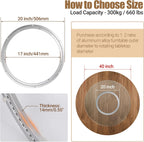 20 Inch Lazy Susan Heavy-Duty Aluminium Alloy Rotating Bearing Lazy Susan Hardware- Mute Bearing Turntable Ring Hardware for Dining and DIY Furniture (Capacity up to 660lb)