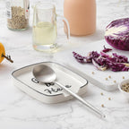 Spoon Rest for Stove Top, Ceramic Spoon Holder for Kitchen Counter, White and Cute Coffee Spoon Rest, Large Cooking Utensil Rest for Spoon, Spatula, Ladle (5.8 * 4.5 inch)