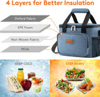 Lifewit Medium Lunch Bag Insulated Lunch Box Soft Cooler Cooling Tote for Adult Men Women, Light Blue 12-Can (9L)