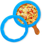 2 Pack Adjustable Silicone Pie Crust Shield, BPA-Free Protector Cover Kitchen Tool for Baking Pizza, Fit 8-10.7 Inch Pies - Dishwasher Safe (Blue)