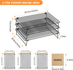SHOUNAJIA Cooling Rack for Cooking and Baking, 3-Tier Stackable Wire Cooling Rack with Legs for Cooling Cookie, Pizza, Cake, Baking Paper 100 Pcs, 17" x 11", L