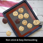 Small Silicone Baking Mats, Set of 4, 11-4/5x8-1/4 Inch Quarter Sheet Size, Non Stick, BPA Free, 1/4 Baking Sheet Pan Liner for Cookies, Macaron, Bread, Pastry, Toaster (Perforated)