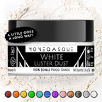 MONÉGASQUE White Edible Glitter for Drinks 7g – Halloween Edible Glitter for Cakes & Cocktails - White Luster Dust for Cocktail, Cake, Strawberries - Food & Drink Shimmer - Cake Decorations Spray