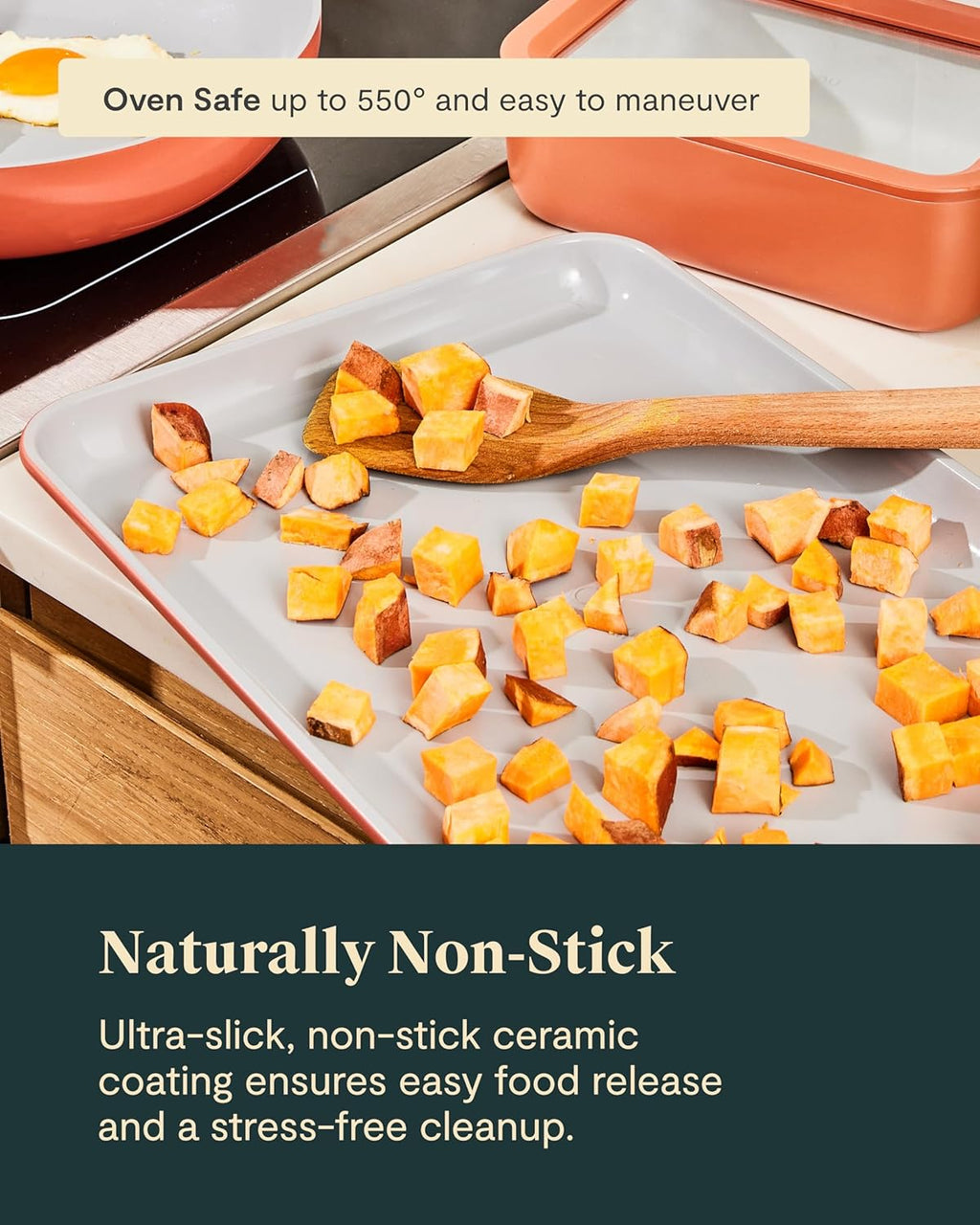 Caraway Non-Stick Ceramic Baking Sheet - Naturally Slick Ceramic Coating - Non-Toxic, PTFE & PFOA Free - Perfect for Baking, Roasting, and More - Medium (15" x 10") - Perracotta