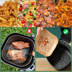 100Pcs Air Fryer Liners Disposable,LYHOLKEER 9inch Airfryer Liners for 5-8QT,Square Air Fryer Parchment Paper Liners for Ninja AF141/AF181/Chefman/Cosori/Instant Pot/Cuisinart and Other 5 to 8Quarts