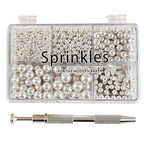 Kasvan silver Mix Sugar Sprinkles - Edible Candy Pearls with 4-Claw Sprinkle Pen,118g/4.16 Oz, Gift Box Pack, Baking Cake Decorations, Ice Cream Toppings and Cookie Decorating, Wedding Party Chirstmas Supplies