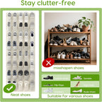 Unjumbly Over the Door Shoe Organizer with 40 Large Breathable Mesh Pockets, Space Saving Shoe Holder, Hanging Shoe Rack for Entryway Bedroom Closet Storage (Beige, 40 Pockets)
