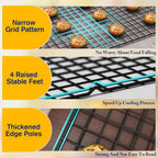 2PCS Cooling Racks for Cooking and Baking -11.65''x16.85''Heavy Duty Stainless Steel Wire Rack for Baking, Grilling, Roasting - Oven & Dishwasher Safe - Fits Half Sheet Pan（Black）
