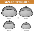 4 Pcs Metal Mesh Food Cover 14'' 12'' 11'' 10'' Food Screens for Outdoors Food Domes for Outdoor Picnic Food Net Covers for Outside Keep out Flies for Table Picnic Camping