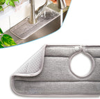 The Original Ternal Sinkmat Drip Catcher & Splash Guard, Faucet Mat for Sinks – Absorbent Microfiber, Machine Washable Counter Protector & Drying Mat for Kitchen, Bathroom or RV [Grey, 15in, 1 Pack]