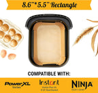 Air Fryer Liners for Ninja Foodi Dual – 125Pcs Disposable Parchment Paper for Ninja DZ201 DZ401, Instant Pot Vortex Plus, PowerXL Vortex – Non-Stick and Oil Proof for Easy Cleanup by Baker's Signature