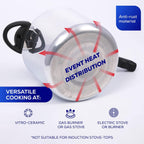 Universal (6.3 Quart / 6 Liter) Pressure Cooker, 7 Servings, Aluminum Pressure Cooker With Multiple Safety Systems and Heat Resistant Handles For Stews, Soup, Meat, and Beans