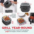 DASH Flip & Fry 2-in-1 Grill + Air Fryer, 3 QT