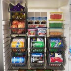 GILLAS 8 Pack Stackable Soda Can Organizer for Refrigerator, Can Holder Dispenser, Canned Food Storage Rack for Fridge, Kitchen, Countertops, Cabinets, Black
