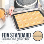 Zulay Kitchen Silicone Baking Mat 2-Pack (16.5"x11.6") – Reusable Nonstick Silicone Baking Sheets for Oven, Pastry, Cookies & More – Easy to Clean, Heat Resistant (Black)