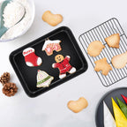 TeamFar Toaster Oven Pans with Racks Set, 9.25 x 7 x 1 Inch Carbon Steel Mini Baking Pan Tray with Rack for Roasting Cooling, Non-Toxic & Heavy Duty, Nonstick & Easy Clean, (2 Pans & 2 Racks)