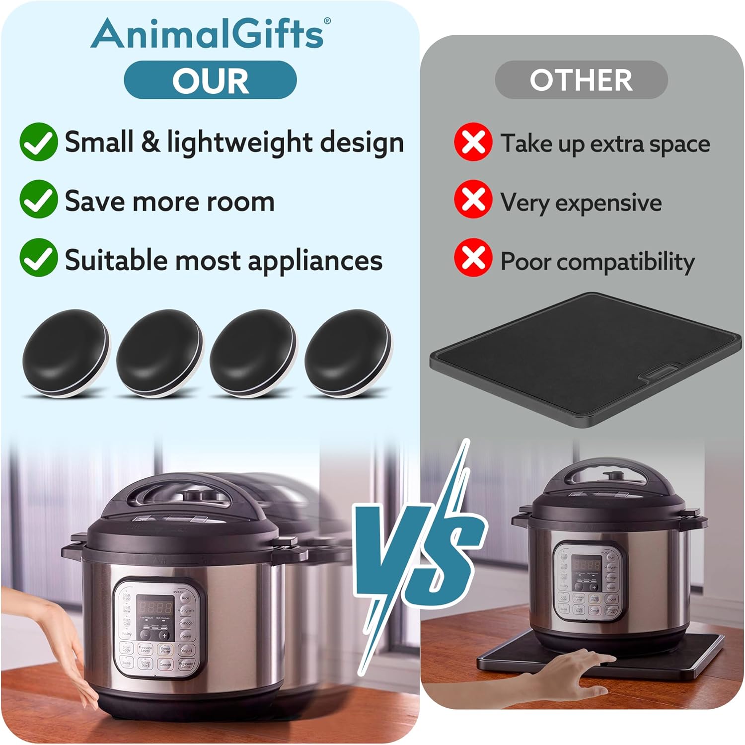 Appliance Sliders for Kitchen Black 24 PCS Self-Adhesive Small Kitchen Appliance Slider Hacks Easy to MovIing & Space Saving Must Have Gadgets Mixer Accessories for countertop