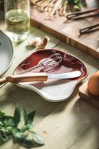 Spoon Rest for Stove Top, Spoon Holder for Kitchen Counter, Spatula Holder, Coffee Spoon Rest, Gradient Red, 5.12"