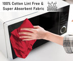 RUVANTI Flour Sack Towels 12 Pack 28 x 28 Inches, Ring Spun 100% Cotton Dish Towel, Machine Washable, Absorbent - Flour Sack Kitchen Towels for Drying and Cleaning - Red