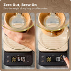 Greater Goods 0.1g Precision Coffee Scale with Timer – 3kg Digital Scale for Pour-Over, Espresso, French Press, Kitchen Use (Birch)