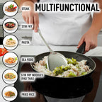 Zulay Kitchen Stainless Steel Metal Wok Spatula - Durable Wok Turner Spatula Shovel - Durable Utensil with Ergonomic, Easy to Use Handle - Easy to Clean, Perfect for at Home Cooks & Chefs - 14.8”