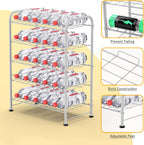Water Bottle Holder Organizer 5 Tier Water Bottle Storage Rack, Freestanding Floor Beverage Soda Can Dispenser Organizer Rack for Pantry, Kitchen Countertop, Cabinet, Office, Hold 30 Bottles, Silver