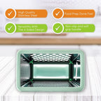 Spring Chef Professional 10" Parmesan Cheese Grater With Container, Stainless Steel & Soft Grip Handle, Handheld Kitchen Cheese Shredder, Box Grater with 4 Sides for Potato, Carrot, Veggie - Mint