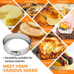 7 Inch 304 Stainless Steel Springform Pan with Removable Bottom, Nonstick Round Spring Form Cheesecake Pan with 30 Pcs Parchment Paper Liners