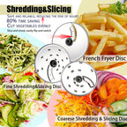 14 Cup Food Processor, French-Fry-Cutter, Blending, Mixing, Shredding, and Slicing, Meat and Vegetable Chopping, Doughing for Home Use, Mincing, and Pureeing,4 Speeds,600W