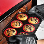Silicone Muffin Pan, 6 Cups Muffin Pans for Baking with Metal Frame, Cupcake Pan, Egg Bite Molds, Muffin Tin Tray Easy to Pop Nonstick Non Toxic Bakeware for Oven