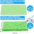 Zhengmy 48 Pieces Kitchen Sponge Bulk Natural Sponges for Dishes Compressed Wood Pulp Sponges Cleaning Sponge Without Scratching for Kitchen Bathroom, 3.9 x 2.4 x 0.12 Inch (Multicolor)