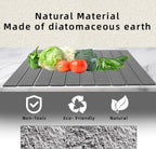 Stone Drying Mat for Kitchen Counter, Collapsible Dish Drying Mat, Fast Drying Diatomaceous Earth Dish Drying Mats, Water Absorbent Diatomite Kitchen Mat (dark grey, medium)