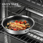 Stainless Steel Frying Pan 8 Inch Nonstick Honeycomb Coatings Skillet for Eggs & Omelettes-Non Toxic Healthy Kitchen Cooking Pan Compatible with All Cooktops