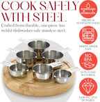 Bellemain One Piece Stainless Steel - Nesting measuring cups for Kitchen for Bakers, Dry - Ml & Oz measuring cup for Liquid, Metal, Set of 6