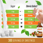 Stevia Select Hazelnut Flavored Liquid Stevia – Zero Calorie Coffee, Tea, Drink & Baking Sweetener, All-Natural, No Erythritol, Keto-Friendly Sugar Alternative, 300 Servings – 2 Oz (1 Pack)