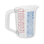 Rubbermaid Commercial Products Bouncer Clear Measuring Cup, 2-Cup/0.5-Quart, Clear, Strong Food Grade, Easy Read for Liquid/Dry Ingredients, for Home/Professional Kitchen (Pack of 6)