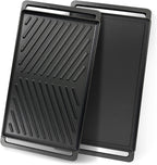 Cast Iron Griddle for Stove Top Large Flat Top Double Griddle Pan for Gas Grill, Fits Two Burners, for Gas, Electric, Ceramic Stovetops, Indoor & Outdoor Cooking - 19" x 10"
