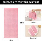 Homaxy 100% Cotton Terry Kitchen Towels(Pink, 13 x 28 inches), Checkered Designed, Soft and Super Absorbent Dish Towels, 8 Pack