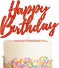BEISHIDA Happy Birthday Cake Toppers Red Glitter Birthday Cake Decoration Cake Baking Supplies 18th 30th 40th Birthday Cake Toppers For Boys Girls Men Women Birthday Party Photo Booth Props