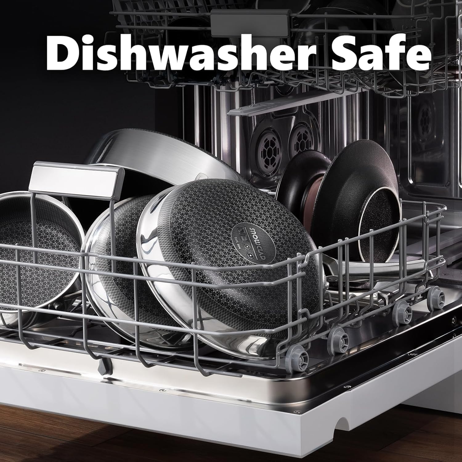 Non Stick Frying Pans Set with 2 Lid, Hybrid Pans Set Nonstick (8+10+12inch),Skillets for cooking, PFOA Free Stainless Steel Kitchen set, Dishwasher and Oven-Safe Cookware Sets