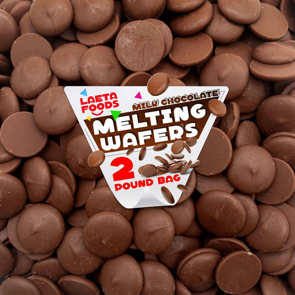 Merckens Milk Chocolate Melting Wafers | 2 Lb Bag | Bulk Baking Candy | Smooth Creamy Coating Discs for Dipping, Molding, Drizzling & Dessert Crafting